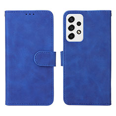Leather Case Stands Flip Cover Holder L01Z for Samsung Galaxy A53 5G Blue