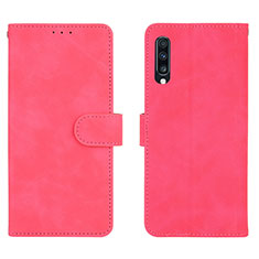 Leather Case Stands Flip Cover Holder L01Z for Samsung Galaxy A70 Hot Pink