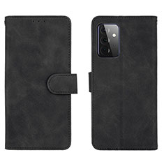 Leather Case Stands Flip Cover Holder L01Z for Samsung Galaxy A72 5G Black