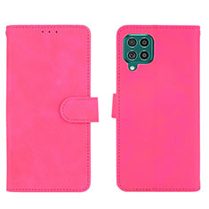 Leather Case Stands Flip Cover Holder L01Z for Samsung Galaxy F62 5G Hot Pink
