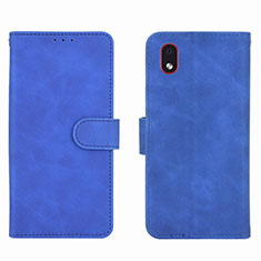 Leather Case Stands Flip Cover Holder L01Z for Samsung Galaxy M01 Core Blue