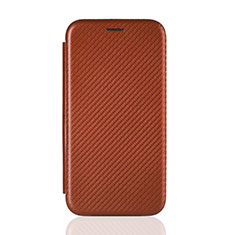 Leather Case Stands Flip Cover Holder L01Z for Samsung Galaxy M21s Brown