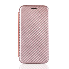 Leather Case Stands Flip Cover Holder L01Z for Samsung Galaxy M21s Rose Gold