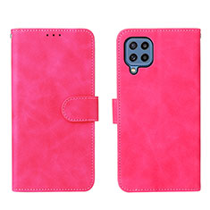 Leather Case Stands Flip Cover Holder L01Z for Samsung Galaxy M32 4G Hot Pink