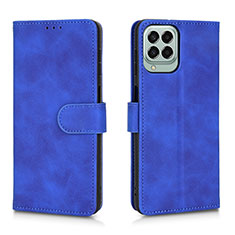 Leather Case Stands Flip Cover Holder L01Z for Samsung Galaxy M33 5G Blue
