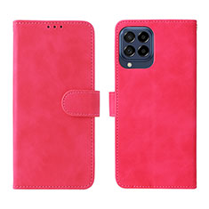 Leather Case Stands Flip Cover Holder L01Z for Samsung Galaxy M53 5G Hot Pink