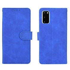 Leather Case Stands Flip Cover Holder L01Z for Samsung Galaxy S20 FE 4G Blue