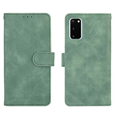 Leather Case Stands Flip Cover Holder L01Z for Samsung Galaxy S20 FE 4G Green