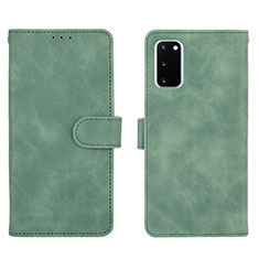 Leather Case Stands Flip Cover Holder L01Z for Samsung Galaxy S20 Lite 5G Green