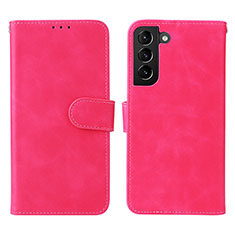 Leather Case Stands Flip Cover Holder L01Z for Samsung Galaxy S22 5G Hot Pink