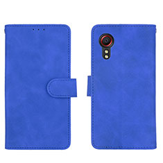 Leather Case Stands Flip Cover Holder L01Z for Samsung Galaxy XCover 5 SM-G525F Blue