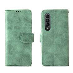 Leather Case Stands Flip Cover Holder L01Z for Samsung Galaxy Z Fold3 5G Green