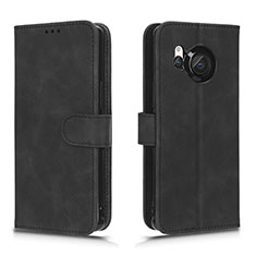 Leather Case Stands Flip Cover Holder L01Z for Sharp Aquos R8 Black