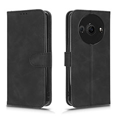 Leather Case Stands Flip Cover Holder L01Z for Sharp Aquos R8 Pro Black