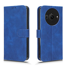 Leather Case Stands Flip Cover Holder L01Z for Sharp Aquos R8 Pro Blue