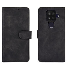 Leather Case Stands Flip Cover Holder L01Z for Sharp Aquos Sense4 Plus Black