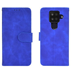 Leather Case Stands Flip Cover Holder L01Z for Sharp Aquos Sense4 Plus Blue