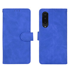 Leather Case Stands Flip Cover Holder L01Z for Sharp Aquos Zero5G basic Blue