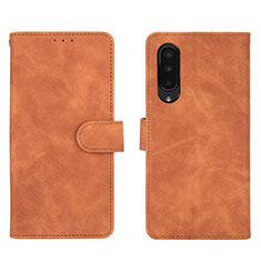 Leather Case Stands Flip Cover Holder L01Z for Sharp Aquos Zero5G basic Brown