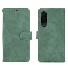 Leather Case Stands Flip Cover Holder L01Z for Sharp Aquos Zero5G basic Green