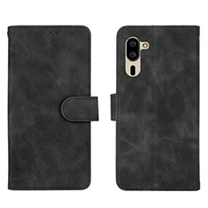 Leather Case Stands Flip Cover Holder L01Z for Sharp Simple Sumaho 5 Black