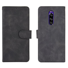 Leather Case Stands Flip Cover Holder L01Z for Sony Xperia 1 Black