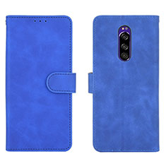 Leather Case Stands Flip Cover Holder L01Z for Sony Xperia 1 Blue