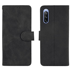 Leather Case Stands Flip Cover Holder L01Z for Sony Xperia 10 III Black