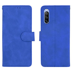 Leather Case Stands Flip Cover Holder L01Z for Sony Xperia 10 III Blue