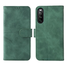 Leather Case Stands Flip Cover Holder L01Z for Sony Xperia 10 IV Green