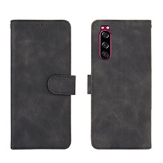 Leather Case Stands Flip Cover Holder L01Z for Sony Xperia 5 II Black