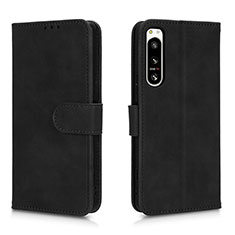 Leather Case Stands Flip Cover Holder L01Z for Sony Xperia 5 IV Black