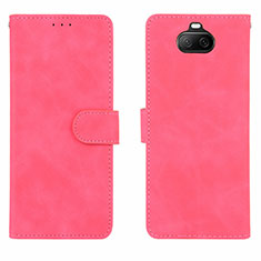 Leather Case Stands Flip Cover Holder L01Z for Sony Xperia 8 Hot Pink