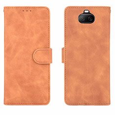 Leather Case Stands Flip Cover Holder L01Z for Sony Xperia 8 Lite Brown