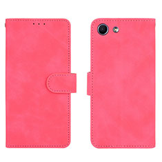 Leather Case Stands Flip Cover Holder L01Z for Sony Xperia Ace Hot Pink