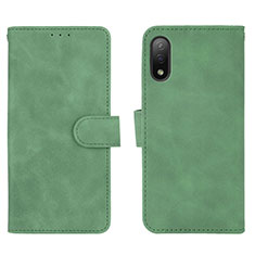 Leather Case Stands Flip Cover Holder L01Z for Sony Xperia Ace II Green