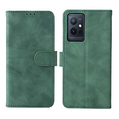 Leather Case Stands Flip Cover Holder L01Z for Vivo iQOO Z6 5G Green