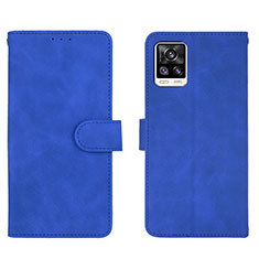 Leather Case Stands Flip Cover Holder L01Z for Vivo V20 Blue