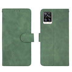 Leather Case Stands Flip Cover Holder L01Z for Vivo V20 Green