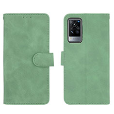 Leather Case Stands Flip Cover Holder L01Z for Vivo X60 Pro 5G Green