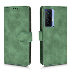 Leather Case Stands Flip Cover Holder L01Z for Vivo X70 5G Green