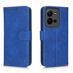 Leather Case Stands Flip Cover Holder L01Z for Vivo X80 Lite 5G Blue