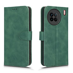 Leather Case Stands Flip Cover Holder L01Z for Vivo X90 5G Green