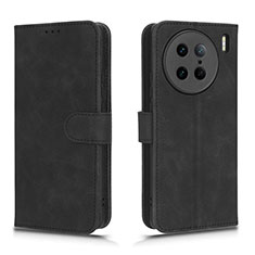 Leather Case Stands Flip Cover Holder L01Z for Vivo X90 Pro 5G Black