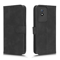 Leather Case Stands Flip Cover Holder L01Z for Vivo Y11 (2023) Black