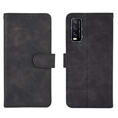 Leather Case Stands Flip Cover Holder L01Z for Vivo Y12s Black