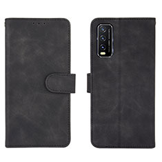 Leather Case Stands Flip Cover Holder L01Z for Vivo Y20 Black