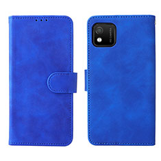 Leather Case Stands Flip Cover Holder L01Z for Wiko Y52 Blue