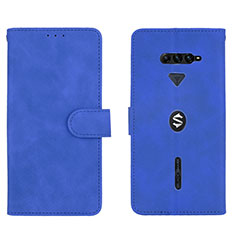 Leather Case Stands Flip Cover Holder L01Z for Xiaomi Black Shark 4 Pro 5G Blue