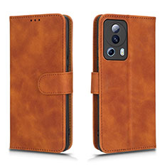 Leather Case Stands Flip Cover Holder L01Z for Xiaomi Mi 13 Lite 5G Brown